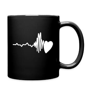 Herz 2 - Tasse einfarbig - Schwarz - Rechts