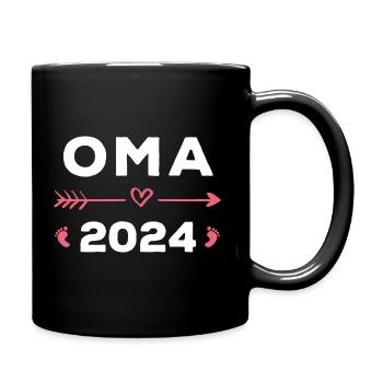Oma 2024 Schwangerschaft Werdende Großmutter - Tasse einfarbig - Schwarz - Rechts