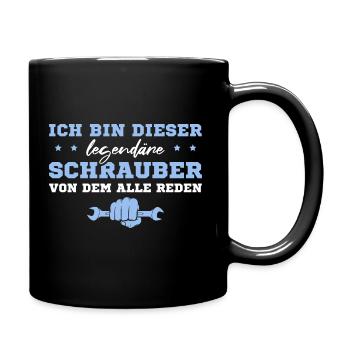 Auto Kfz Mechaniker Legendärer Schrauber - Tasse einfarbig - Schwarz - Rechts
