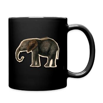 Elephant with Tape - Full Colour Mug - black - Right