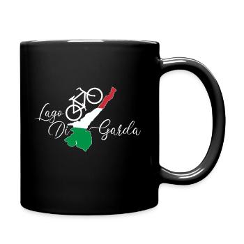 Gardasee, Fahrrad, Italien, Urlaub - Tasse einfarbig - Schwarz - Rechts