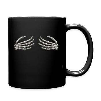 Halloween Knochen - Tasse einfarbig - Schwarz - Rechts