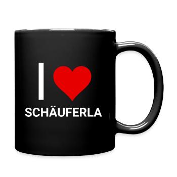 I love Schäuferla - Tasse einfarbig - Schwarz - Rechts