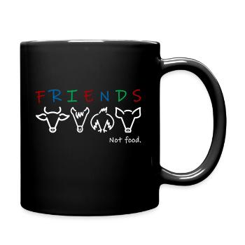 friends, not food - Tasse einfarbig - Schwarz - Rechts