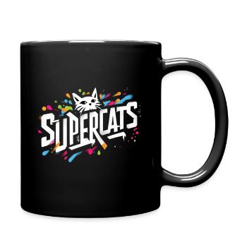 Supercats 8 Logo - Full Colour Mug - black - Right