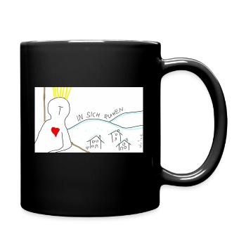 In sich ruhen. - Tasse einfarbig - Schwarz - Rechts