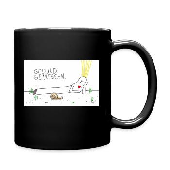 Geduld genießen - Tasse einfarbig - Schwarz - Rechts