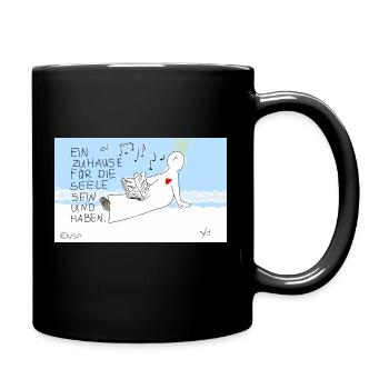 Ein Zuhause für die Seele sein und haben. - Tasse einfarbig - Schwarz - Rechts