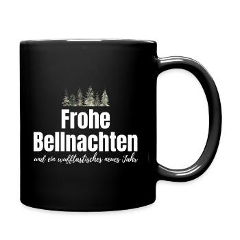 Hund Hunde Weihnachten - lustiger Weihnachtsspruch - Tasse einfarbig - Schwarz - Rechts
