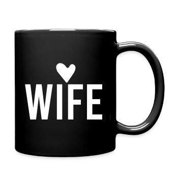 Wife love - Tasse einfarbig - Schwarz - Rechts