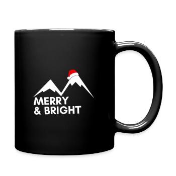 Merry and Bright - Christmas Alps - Mountains - Full Colour Mug - black - Right