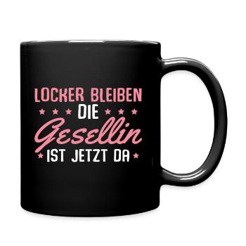 Gesellenprüfung bestanden Gesellin - Tasse einfarbig - Schwarz - Rechts
