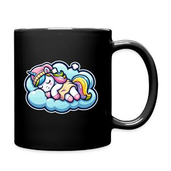 Licorne Licorne dormant sur un nuage moelleux - Mug uni - noir - Droite
