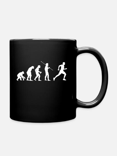 Evolution Running Run Läufer Joggen - Tasse einfarbig - Schwarz