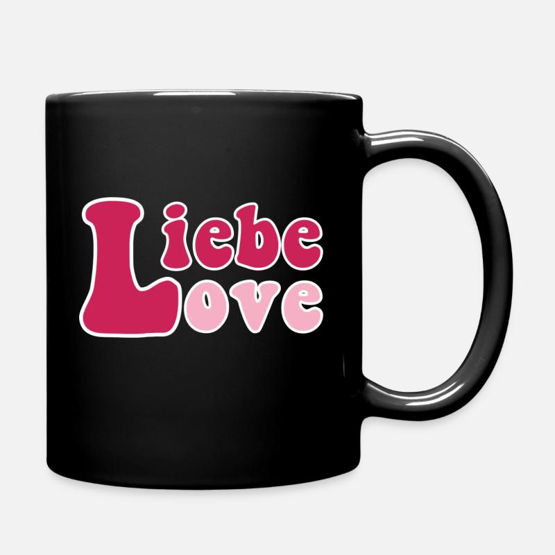 Liebe und Love - Tasse einfarbig - Schwarz