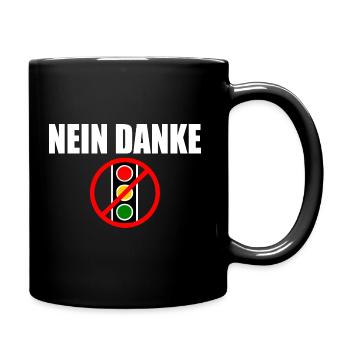 Ampel nein danke - Tasse einfarbig - Schwarz - Rechts