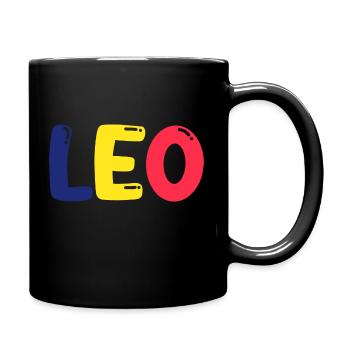 Name - Leo - Tasse einfarbig - Schwarz - Rechts