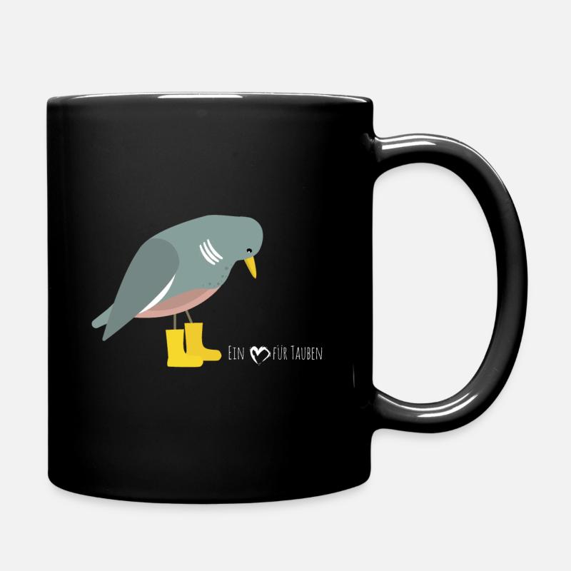 Taube - ein Herz für Tauben - Tasse einfarbig - Schwarz