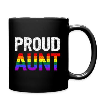 Proud Aunt - Tasse einfarbig - Schwarz - Rechts