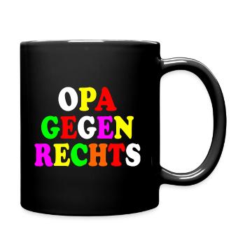 Opa gegen rechts - Tasse einfarbig - Schwarz - Rechts