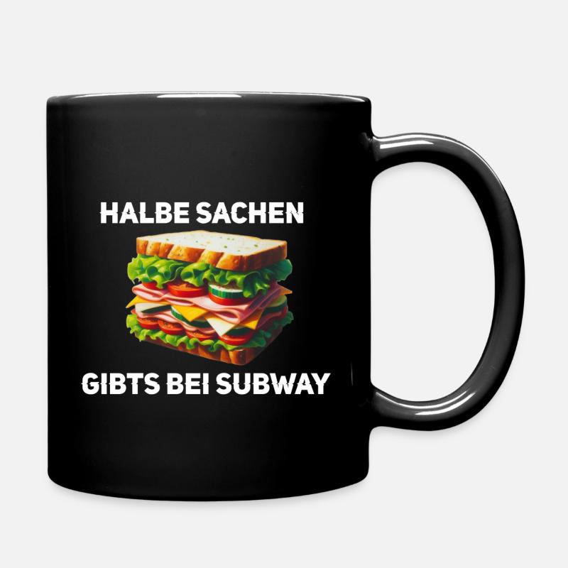 Halbe Sache - Tasse einfarbig - Schwarz