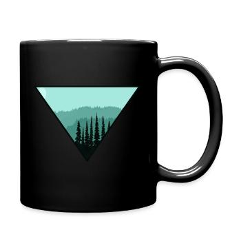 Baum Wald Dreieck Geschenk - Tasse einfarbig - Schwarz - Rechts