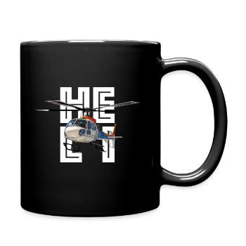 HELI der Hubschrauber - Tasse einfarbig - Schwarz - Rechts