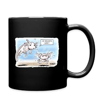 Schlechte Laune Axolotl - Tasse einfarbig - Schwarz - Rechts