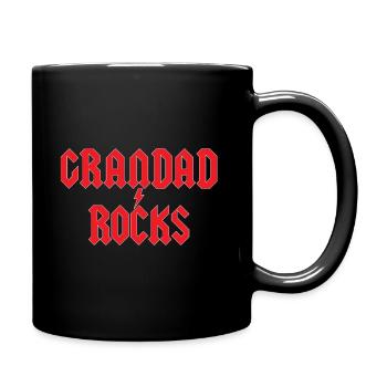 GRANDAD ROCKS - Full Colour Mug - black - Right