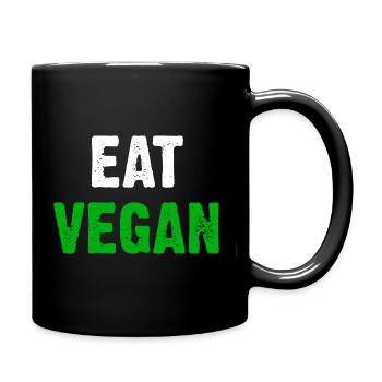 Eat Vegan - Tasse einfarbig - Schwarz - Rechts