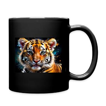 Watercolor Baby Tiger - Tasse einfarbig - Schwarz - Rechts