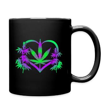 Heart of Cannabis - Tasse einfarbig - Schwarz - Rechts