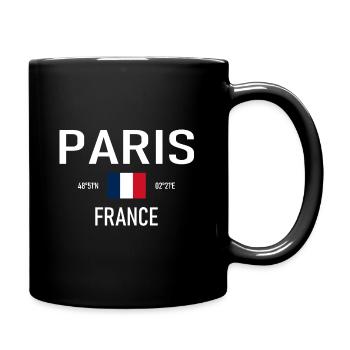 Paris - France - France - Drapeau - Coordonnées - Mug uni - noir - Droite