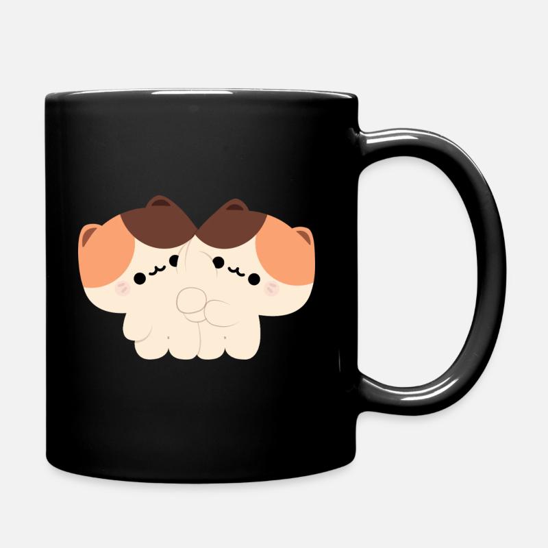 Tortie Cat Couple - Full Colour Mug - black