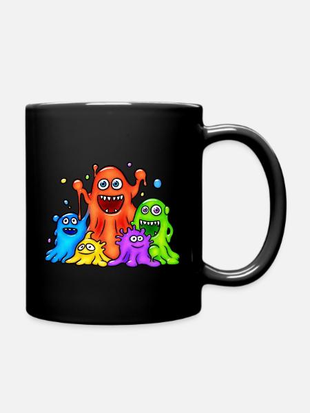 Bunte Schleimmonster - Tasse einfarbig - Schwarz