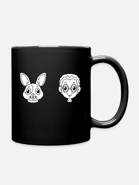 Haustier Hase Kaninchen - Tasse einfarbig - Schwarz
