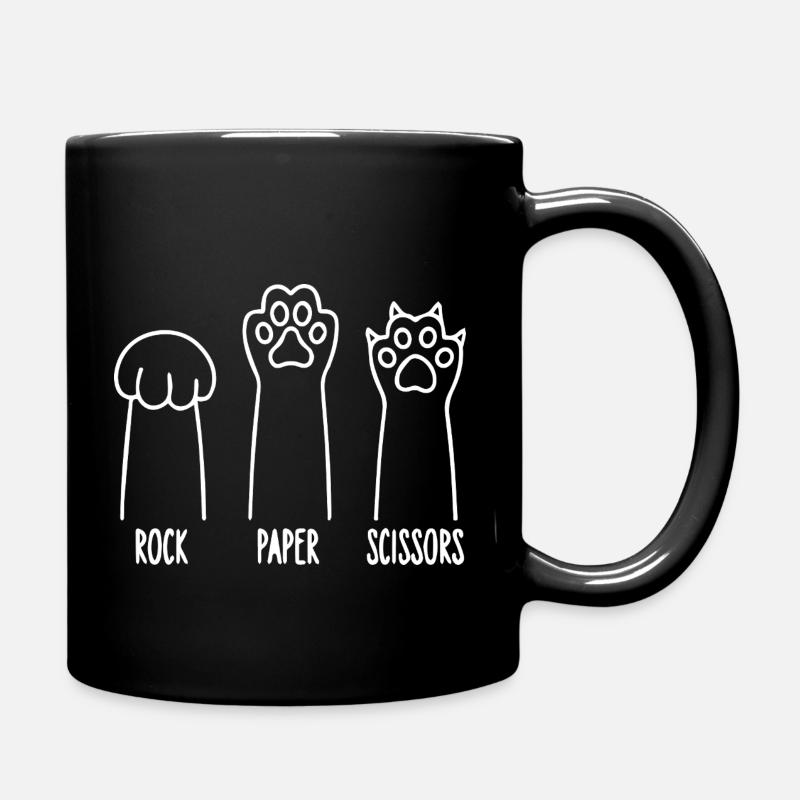 Hund Schere Stein Papier lustig - Tasse einfarbig - Schwarz