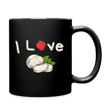 I Love Tomate Mozzarella - Tasse einfarbig - Schwarz - Rechts