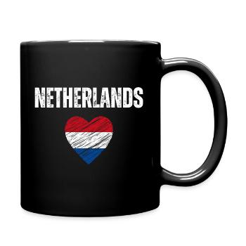 J’aime la Hollande, drapeau de la Hollande - Mug uni - noir - Droite