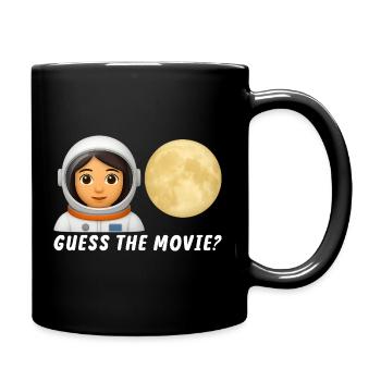 Astronaut and Full Moon Illustration - Full Colour Mug - black - Right