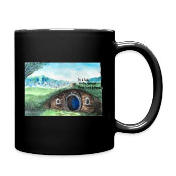 Tolkien Hole Landschaftskunst - Tasse einfarbig - Schwarz - Rechts