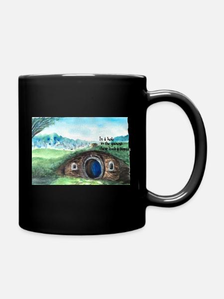 Tolkien Hole Landschaftskunst - Tasse einfarbig - Schwarz