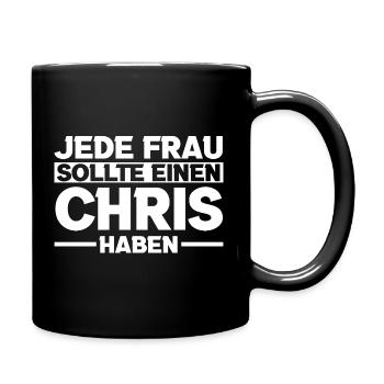 Inspirierendes Frauenmotto in Schwarzweiß - Tasse einfarbig - Schwarz - Rechts