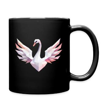 Geometric Swan with Pastel Colors - Full Colour Mug - black - Right