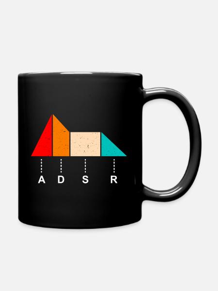 ADSR Sound Hüllkurve Synthesizer Envelope Klang - Tasse einfarbig - Schwarz
