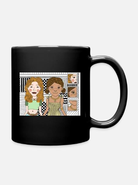 Künstlerische Design Frauenpower - Tasse einfarbig - Schwarz