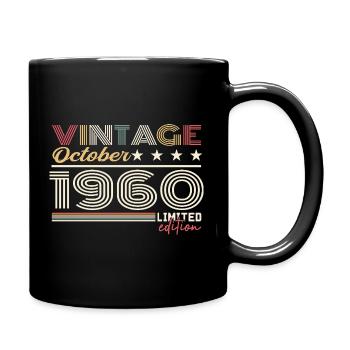 October 1960 Retro Birthday 1960 October 1960 - Full Colour Mug - black - Right
