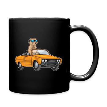 Meerkat Car - Full Colour Mug - black - Right