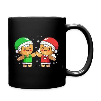 Christmas gingerbread gingerbread man - Full Colour Mug - black - Right