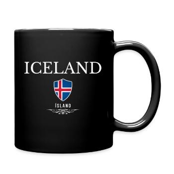 Icelandic pride, minimalist sleek design - Full Colour Mug - black - Right